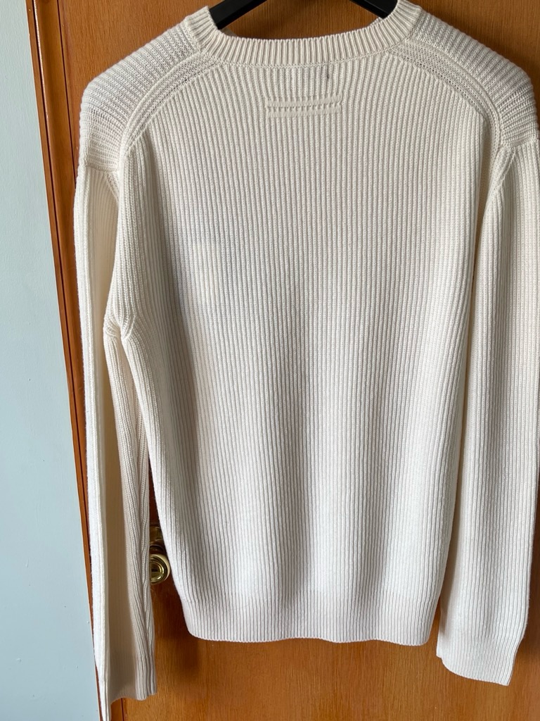 Men’s Cream Ribbed Crewneck Sweater — image 2 of 7